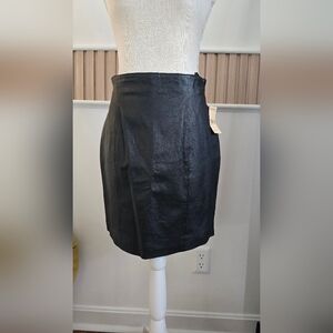 Vintage Wilsons Leather 100% Leather Mini Skirt Womens Size 8 Black